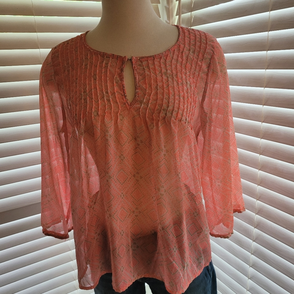 Heartsoul chiffon top with beaded coller